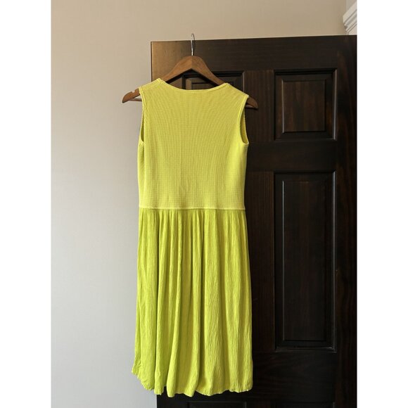 Lesser Lime Green Fit & Flare Dress – Summer Dopamine Dressing Playful Feminine - Picture 3 of 9